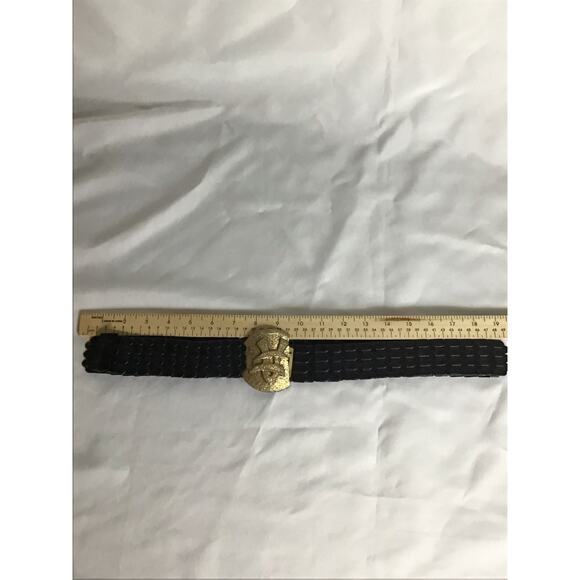 Vintage Belt Black Disco Belt Fish Scale belt with gold Buckle - Picture 6 of 8